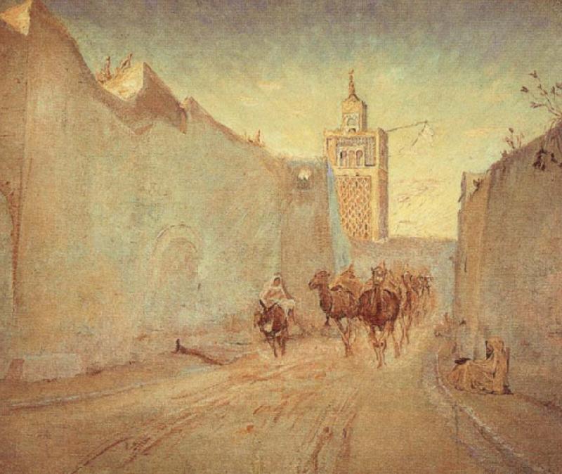 Theodor Esbern Philipsen Street in Tunis China oil painting art